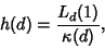 \begin{displaymath}
h(d)={L_d(1)\over\kappa(d)},
\end{displaymath}