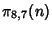 $\pi_{8,7}(n)$