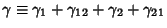 $\gamma\equiv \gamma_1+\gamma_{12}+\gamma_2+\gamma_{21}$